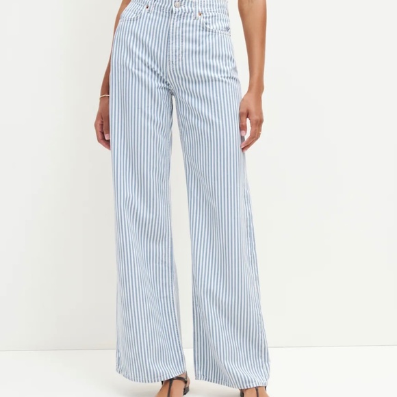 Reformation Cary High Rise Slouchy Wide Leg Jeans Ivory - Size 26 - Picture 2 of 5